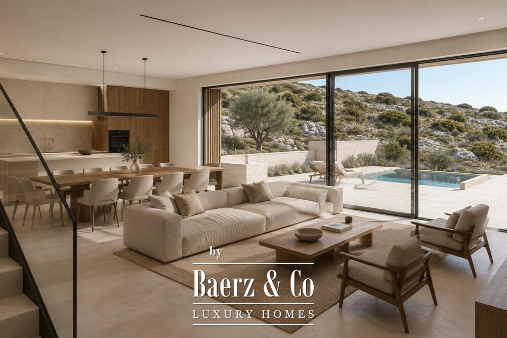 Brač, Sutivan, modern villa under construction with open sea view image