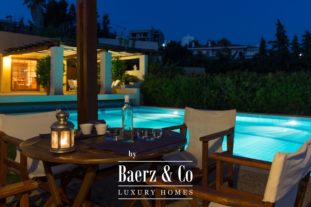 Seaside Villa in Anavyssos | Private Pool, Sea Views, Steps from the Beach image