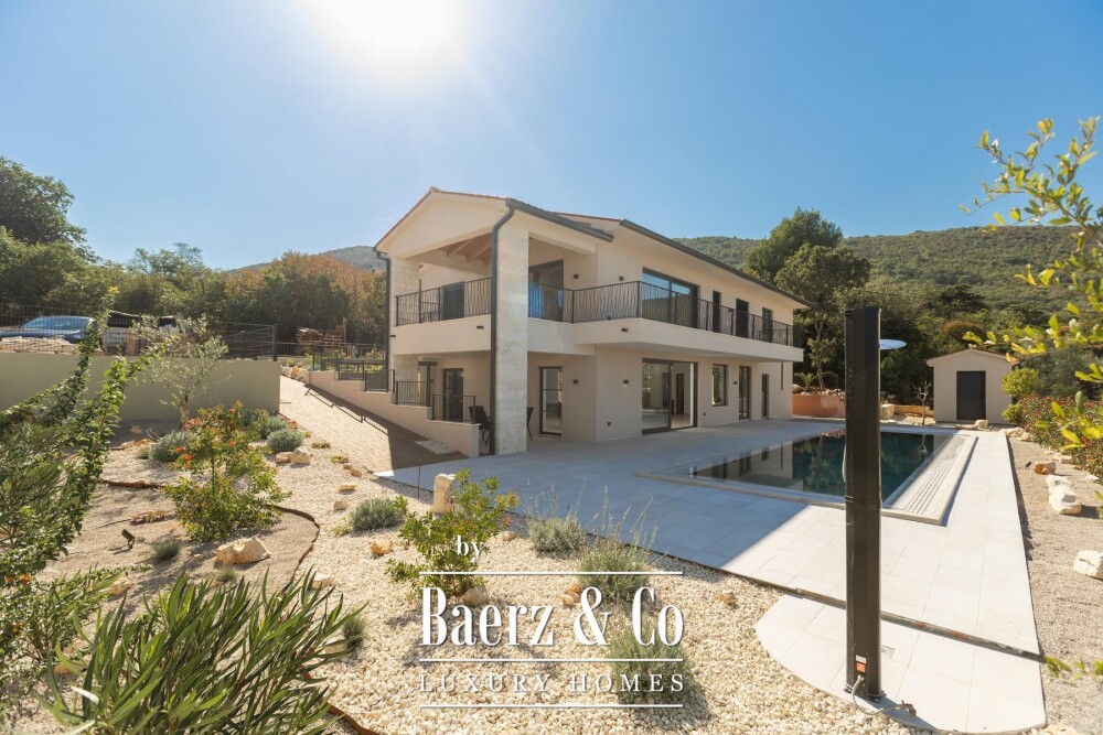 Labin, Drenje, modern villa with pool and open sea view image