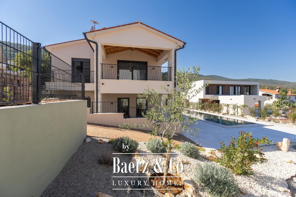 Labin, Drenje, modern villa with pool and open sea view image