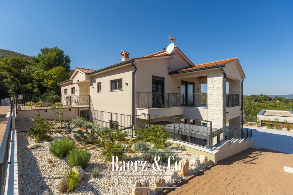 Labin, Drenje, modern villa with pool and open sea view image