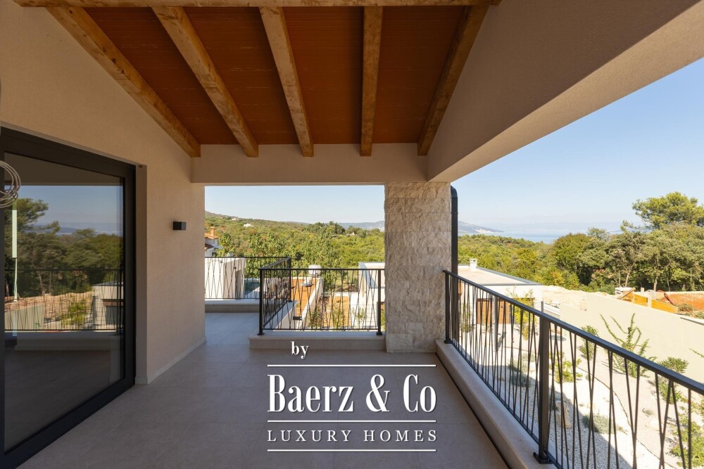 Labin, Drenje, modern villa with pool and open sea view image