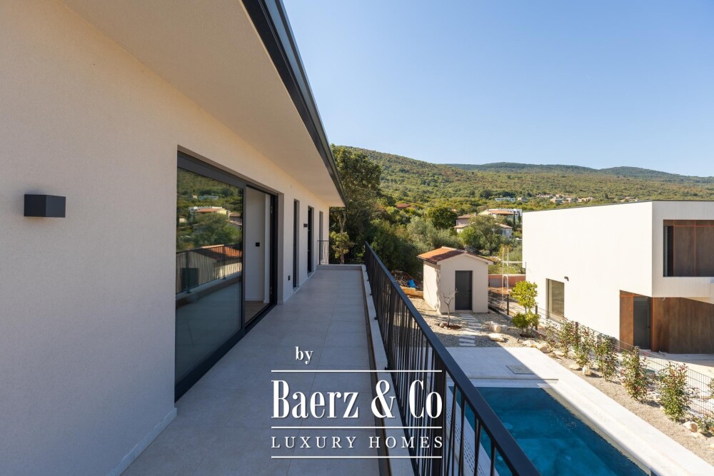 Labin, Drenje, modern villa with pool and open sea view image