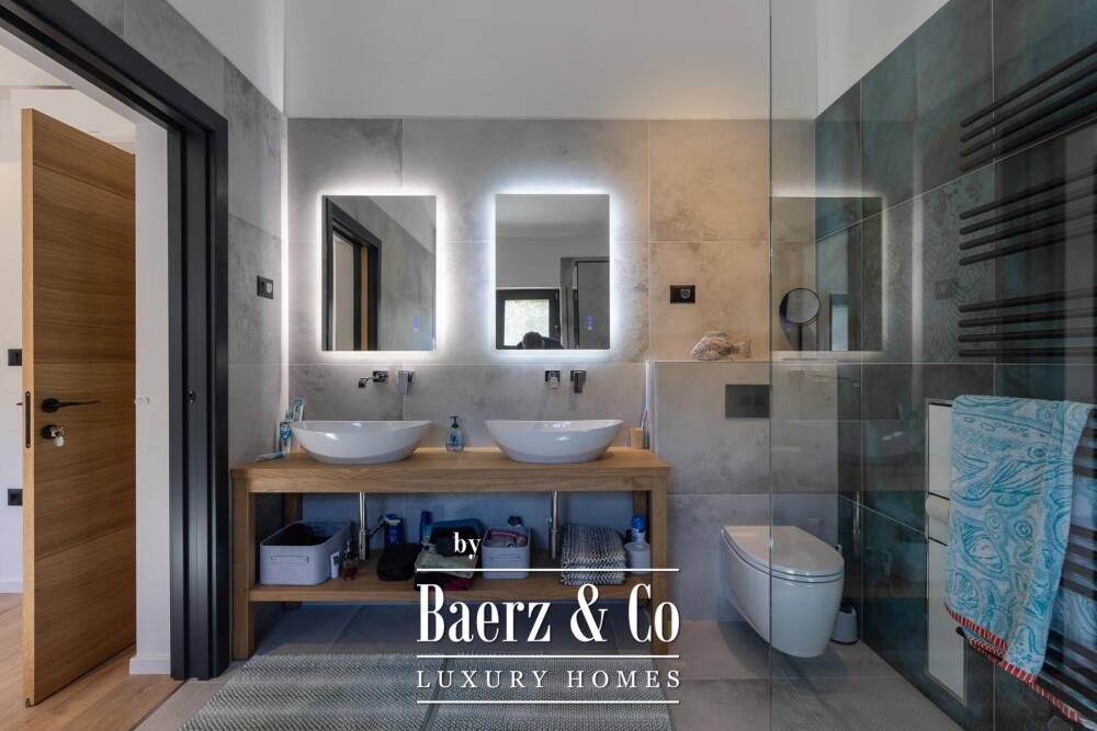 Labin, Drenje, modern villa with pool and open sea view image