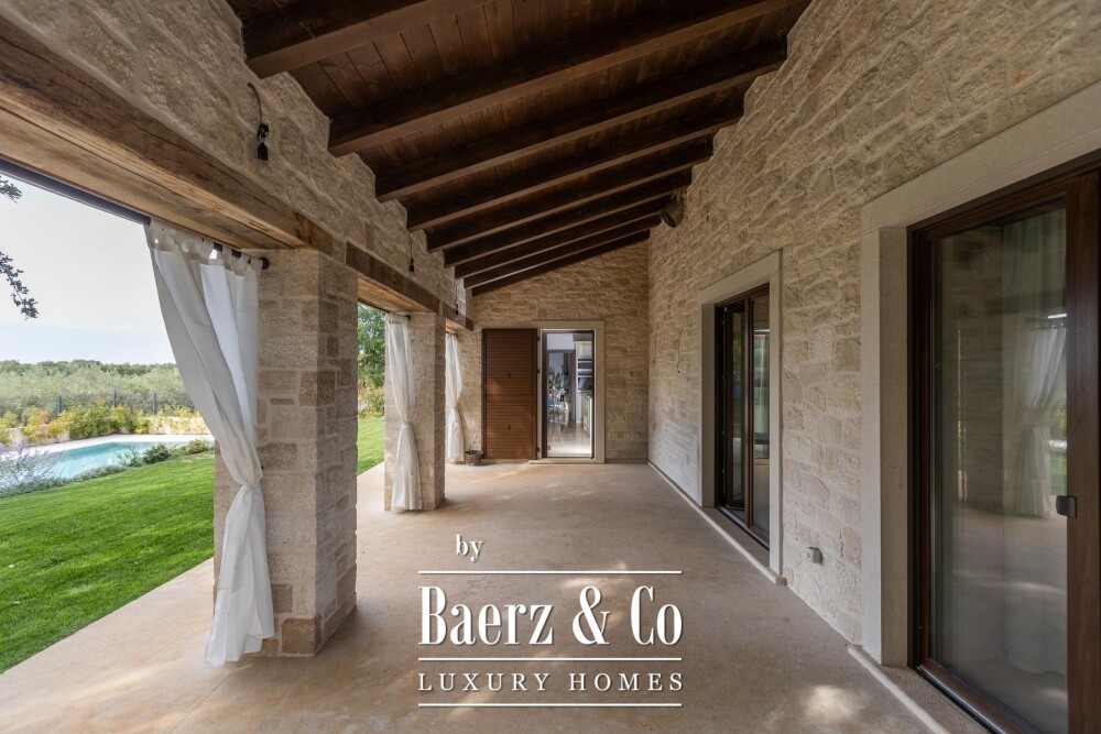 Istria, Višnjan, a beautiful stone villa with a pool in a peaceful natural setting image
