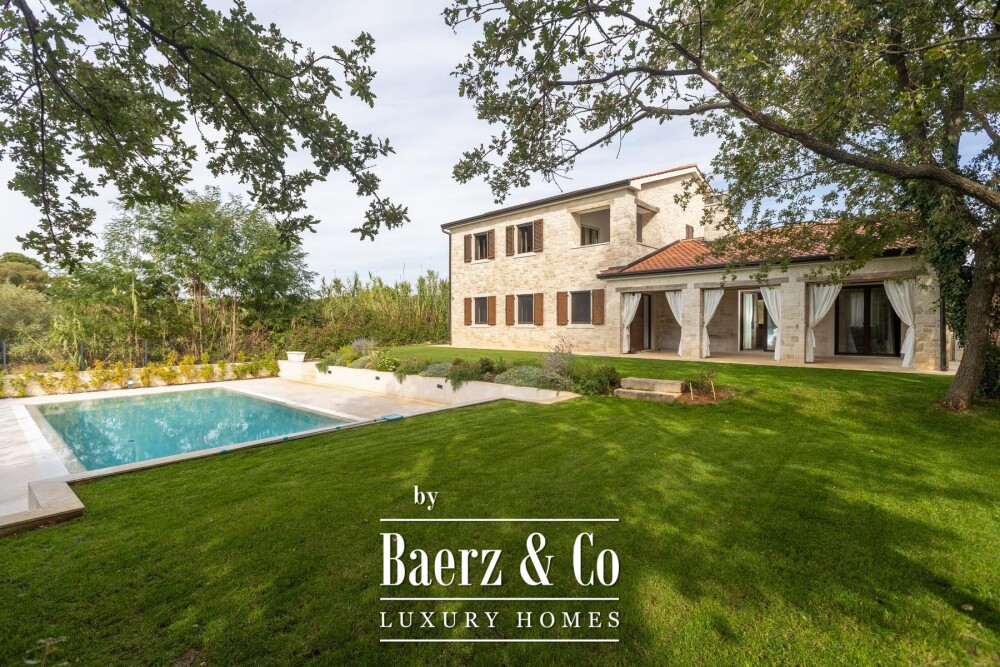 Istria, Višnjan, a beautiful stone villa with a pool in a peaceful natural setting image
