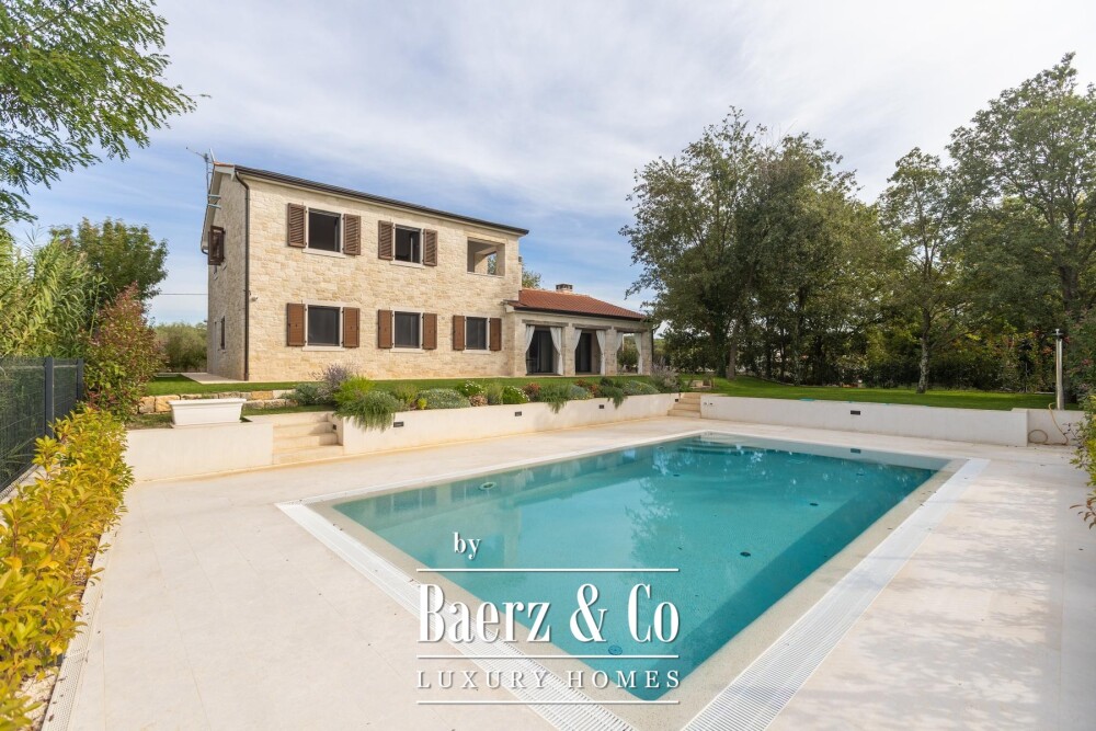 Istria, Višnjan, a beautiful stone villa with a pool in a peaceful natural setting image