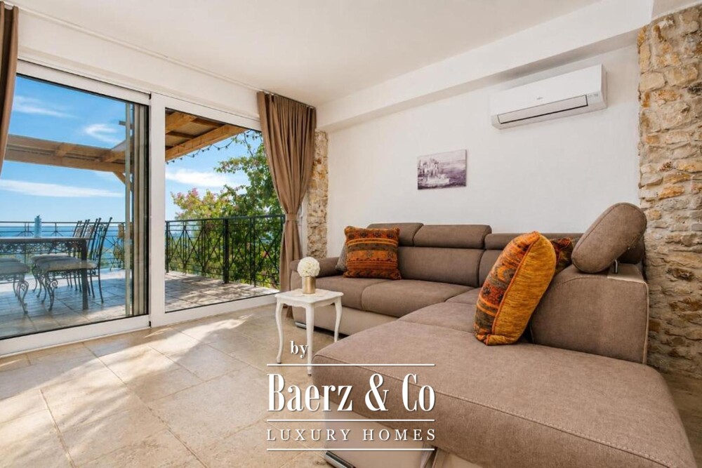 Trogir area, stone villa with a swimming pool and a Mediterranean garden image
